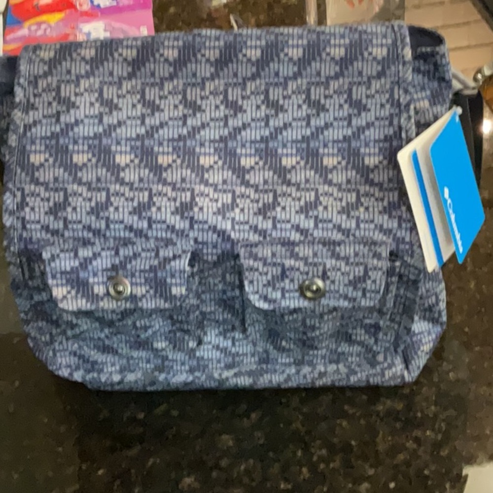 Blue Crossbody Bag with Textured Design